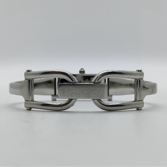 Gucci Silver and Black Rectangular Watch - Picture 4 of 8